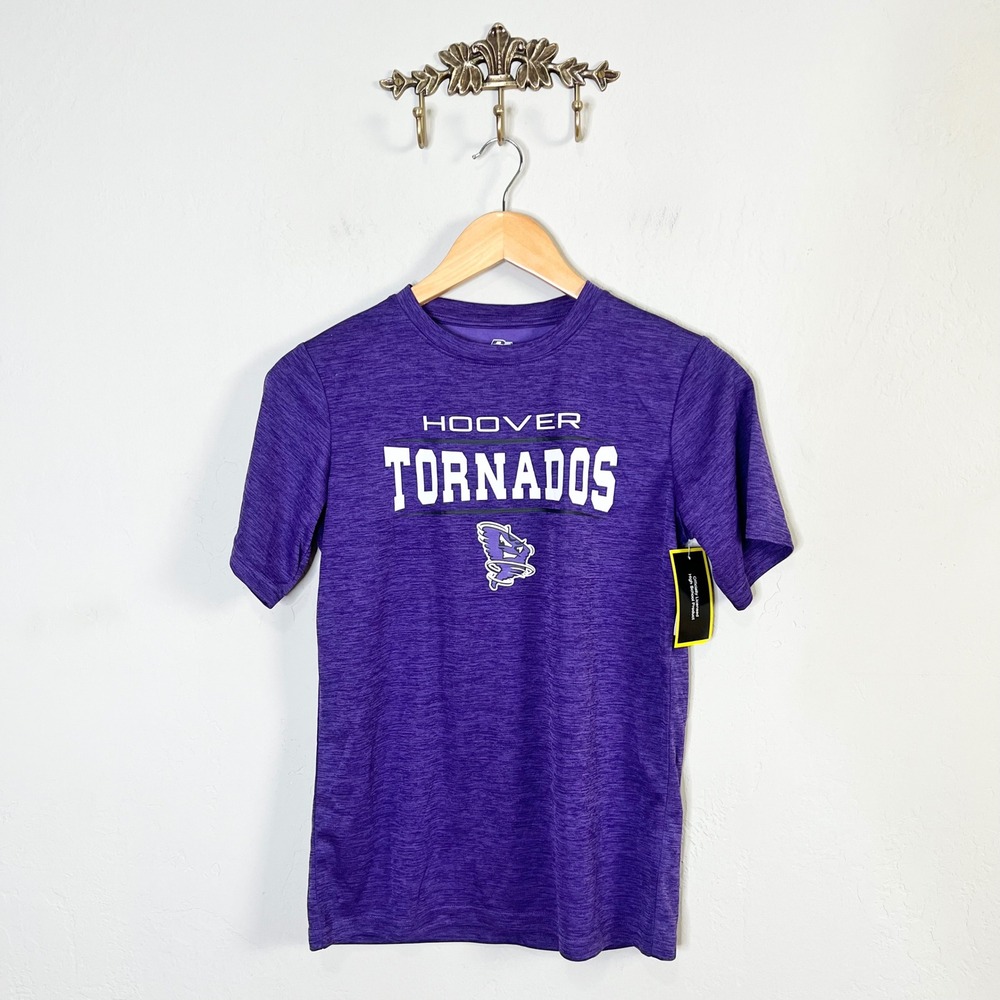 Arizona Hoover Tornados Boys Performance Tee Size Large Purple Highschool New